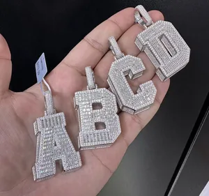 Luxury Initial Alphabet Pendant Necklace with Diamond & Moissanite VVSD Personalized Custom Jewelry for Wedding Party Occasions