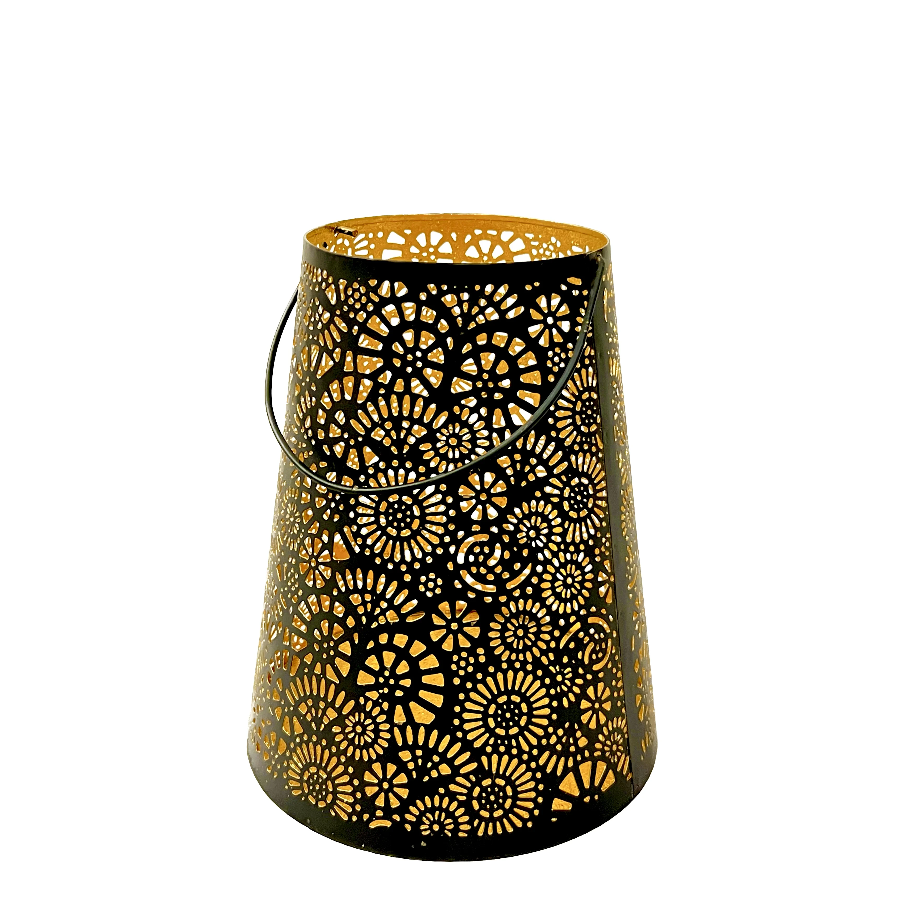 Premium Quality Iron Decorative Votive Candle Holder Black And Gold Two