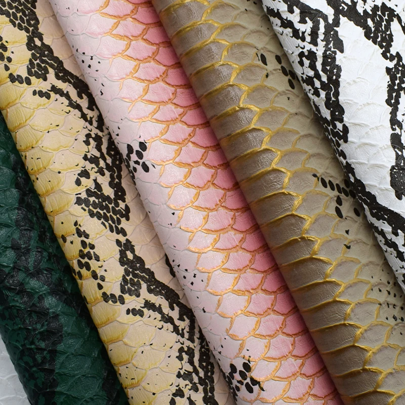 2024 New Python Dragon Pattern Pu Synthetic Leather Vinyl Fabric for Shoes Bags Luggages