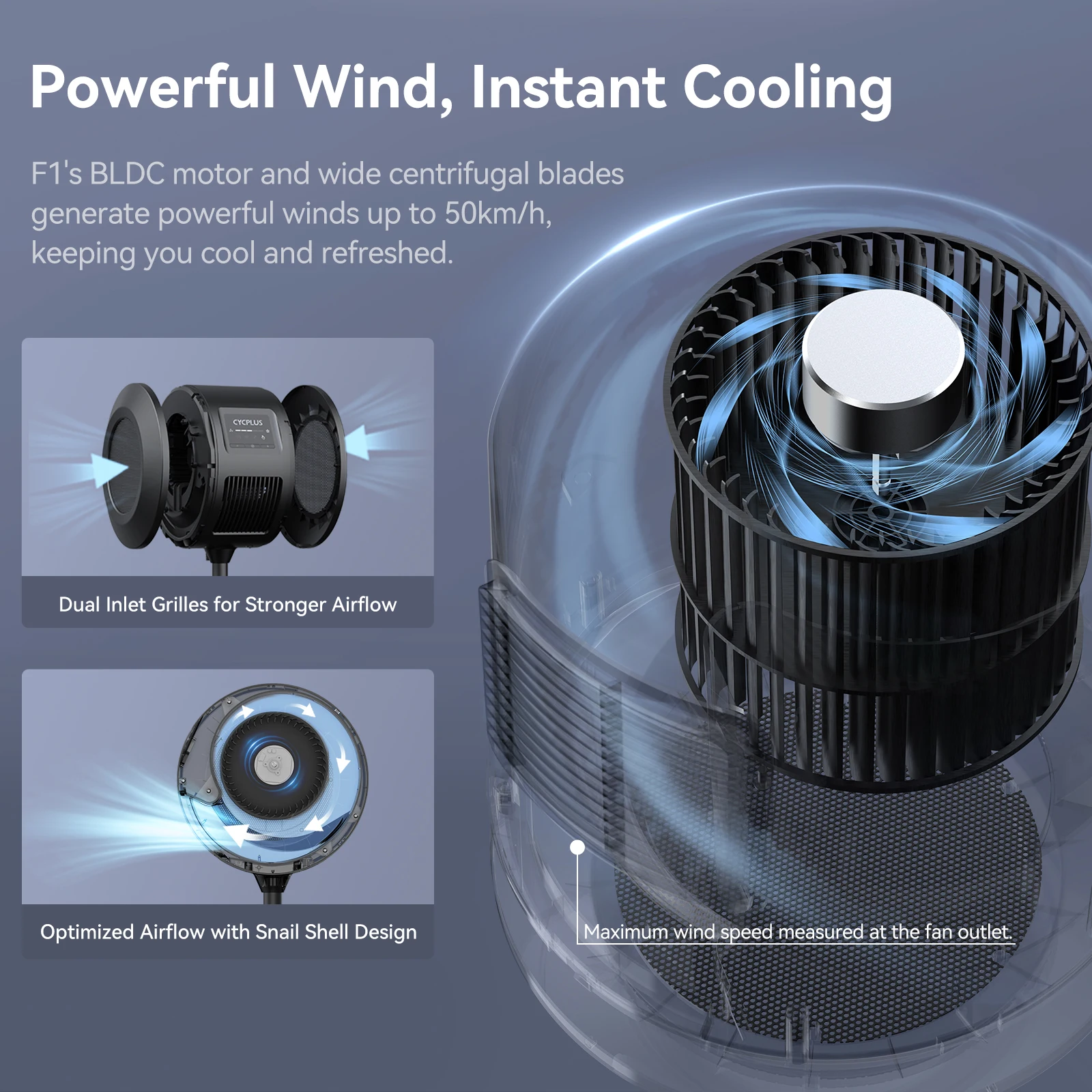 CYCPLUS Smart Ground Base Ventilation Fan for Indoor Cycling