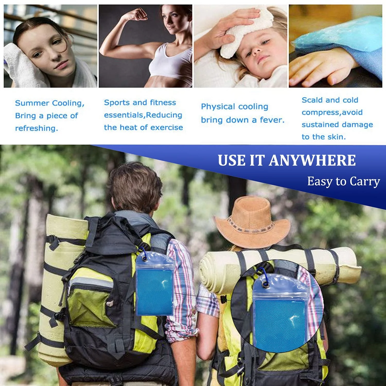Cooling Towel Ice Cool for Neck, Microfiber Soft Breathable Chilly Towels for Yoga, Sports, Golf, Gym, Camping, Running