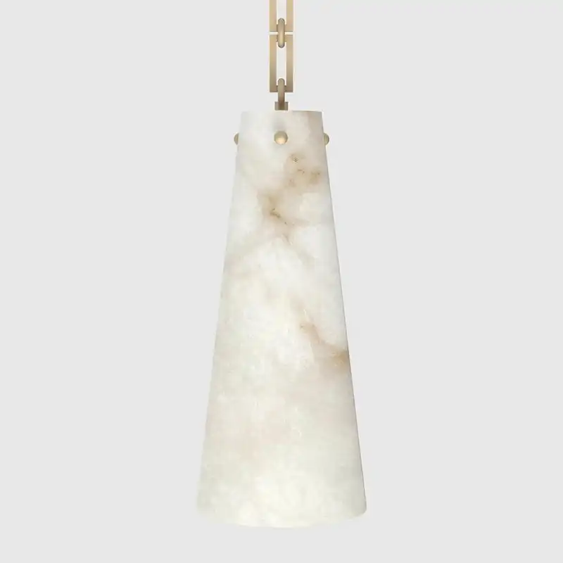 Modern Simple Style Living Room Dining Room Art Design Brass Golden 7 Lights Vintage Alabaster Chandelier