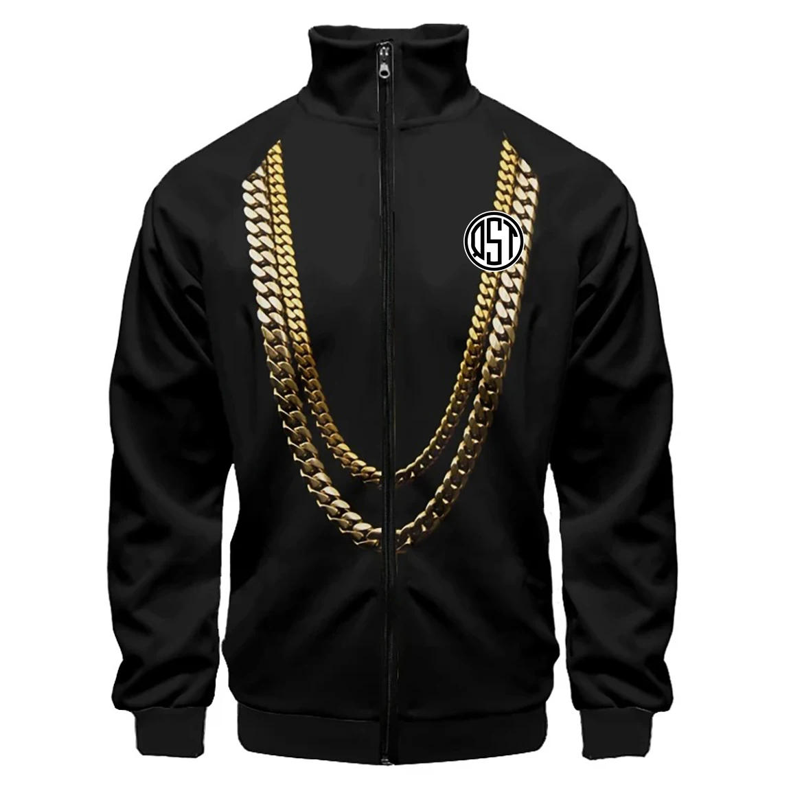 3D Printed Golden Luxury Baroque Sweatshirt Fashion Oversized Zip Coat for Men and Women Canvas Fabric for Winter Season