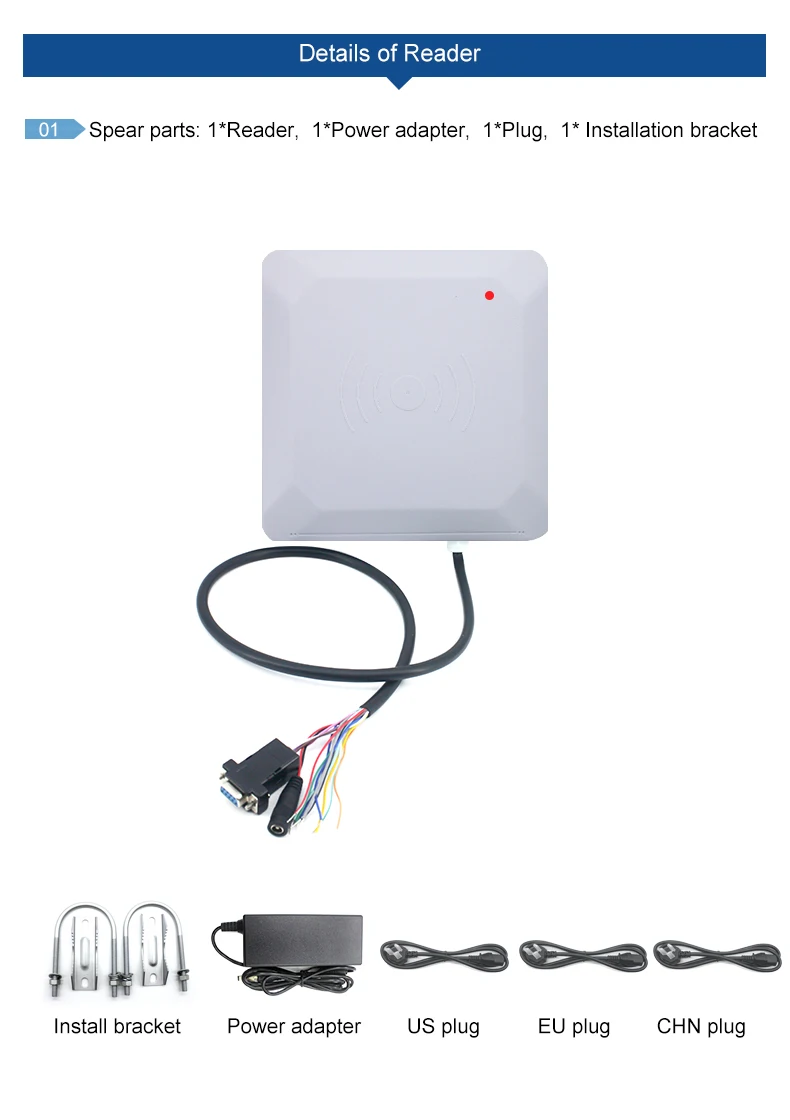 Hitech RFID 33dbm 20m Long Distance RFID Reader for Access Control