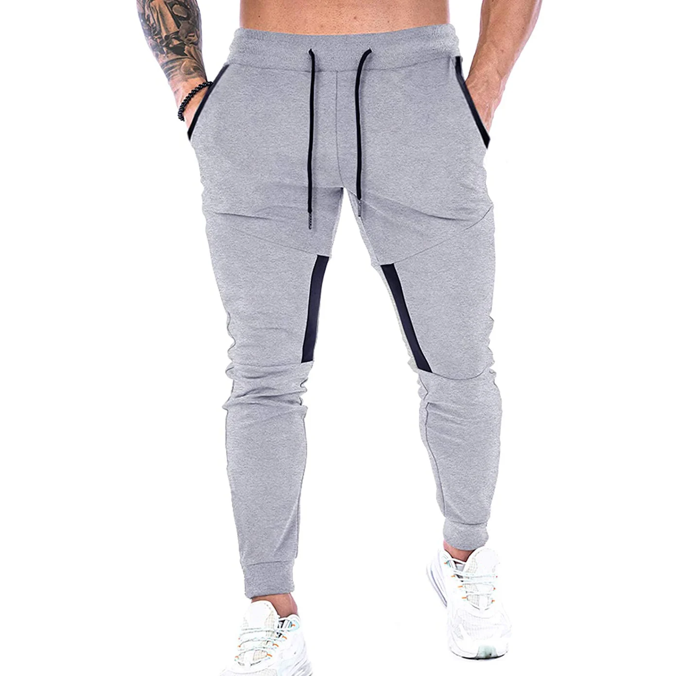 Flare Joggers Sweatpants Stacked Pants Men Cargo Track Pants Sweat ...