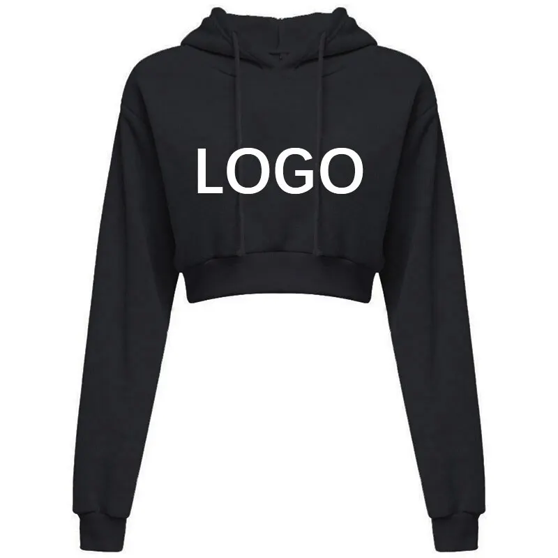 Girls Sexy Look Cropped Hoodies Trending Fashion Regular Sleeve Women