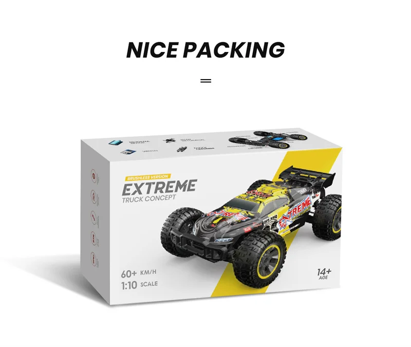 All-Terrain RC Monster Truck - YYRC 202E 1:10 Scale 4WD High-Speed Racer, 45KM/H 2.4Ghz Remote Control Car for Hobbyists