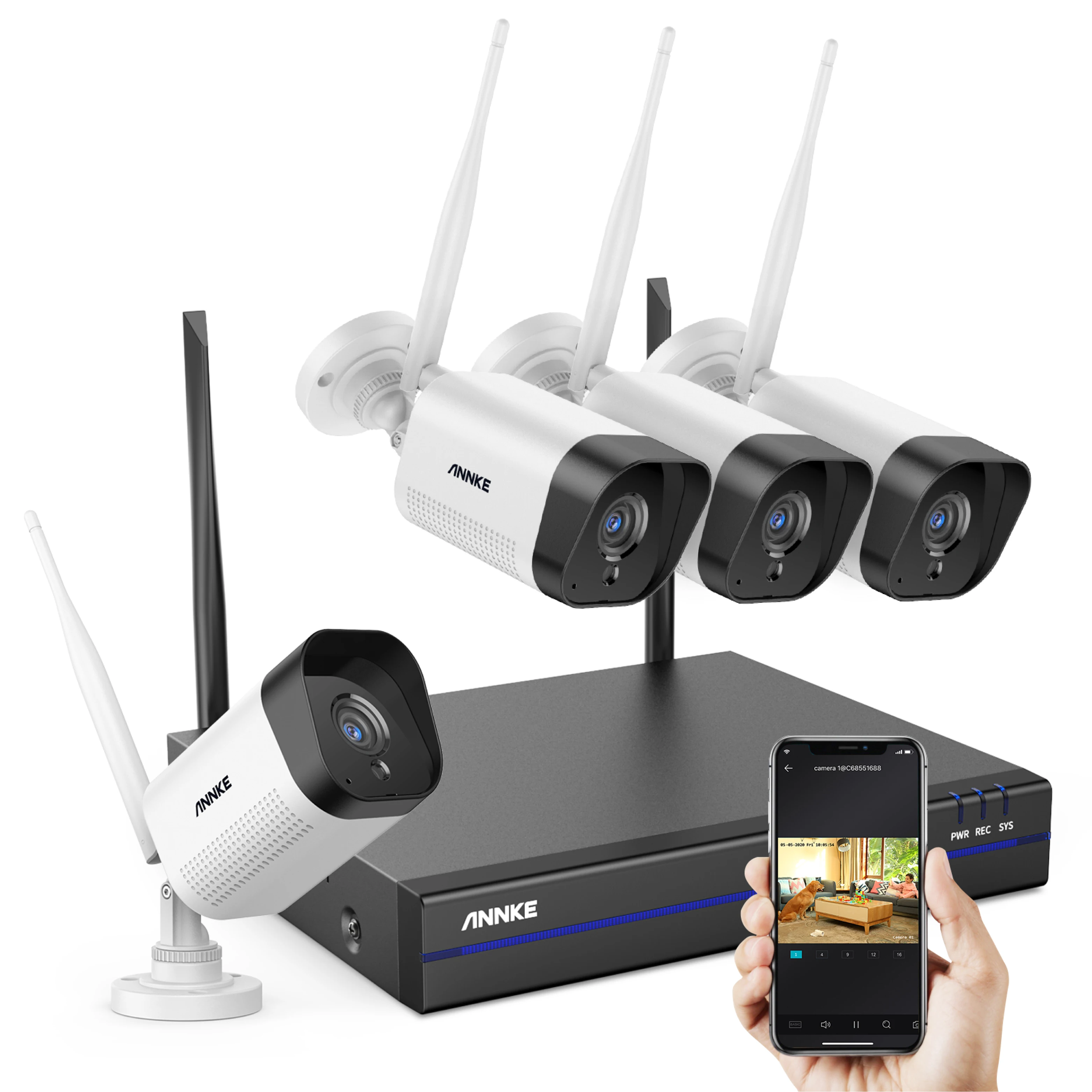 ANNKE 8CH 5MP NVR WiFi Security Camera System AI Detection Night Vision ...