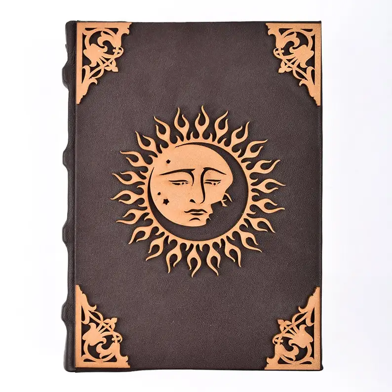 Sun & Moon Vintage Leather Journal For Men & Women 200 Pages Of Antique ...