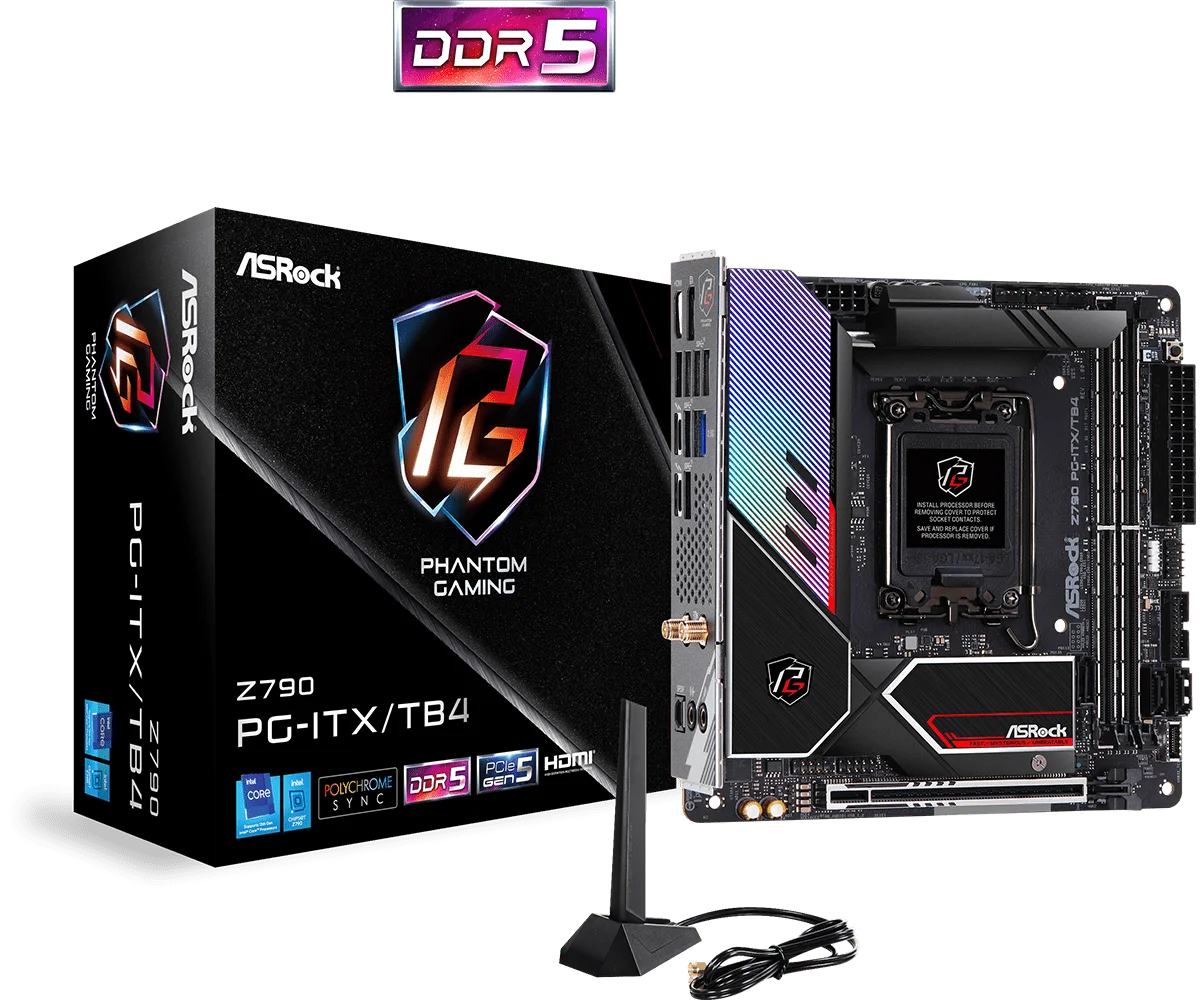 Asrock Z790 Pgitx/tb4 Motherboard 13th Gen /12th Gen Intel Core Ddr5