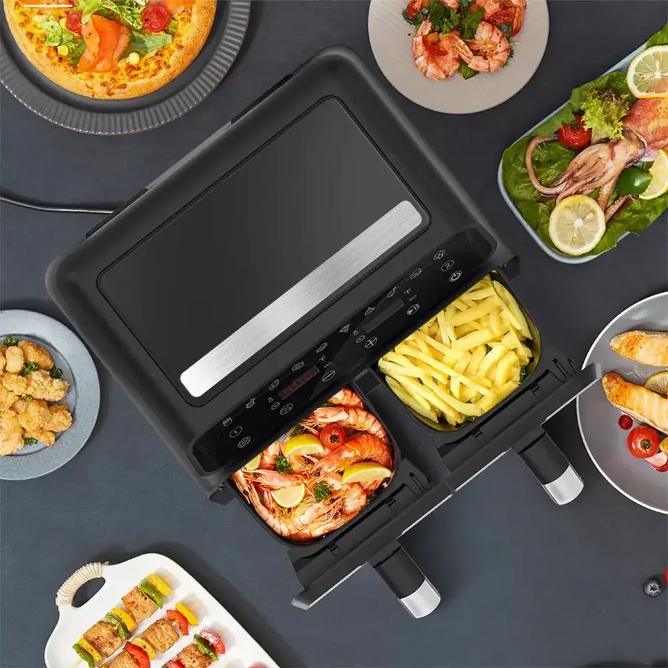 8L аэрофритюрница для приготовления блюд без курица плита электрическая большой емкости свободного воздуха масла Фрайер машина жарки с Отображение времени и контроль температуры