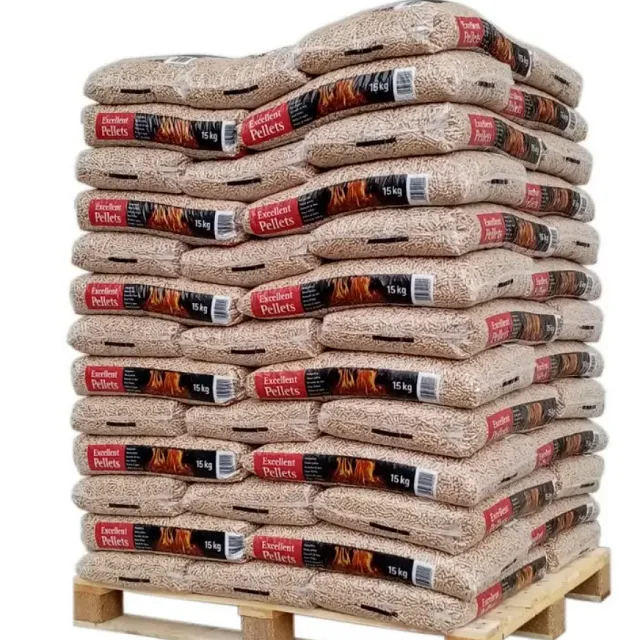 Din Plus Wood Pellets Wood Pellet 68mm White Pine Wood Pellet 15kg For