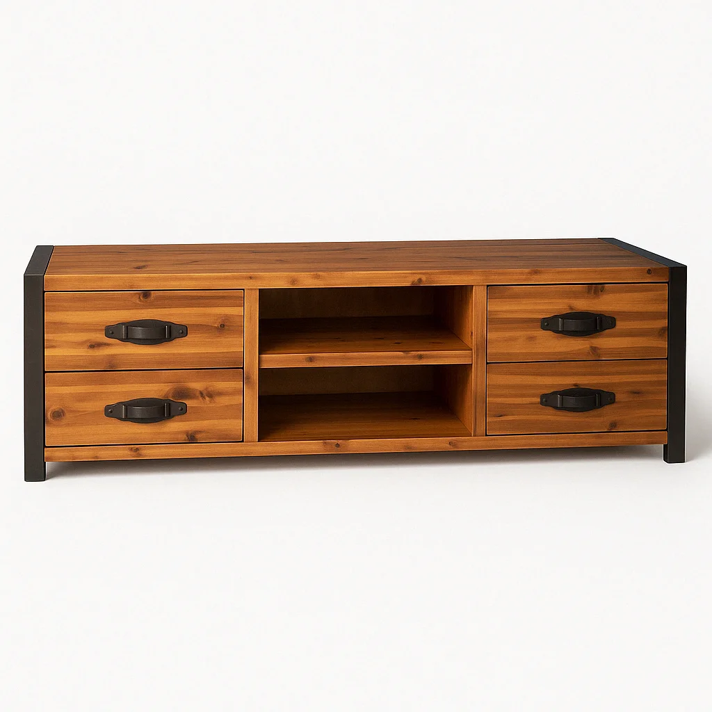 Wooden TV Unit, disassembling flat pack furniture, Vietnam manufacturer, Non-toxic water base finishing
