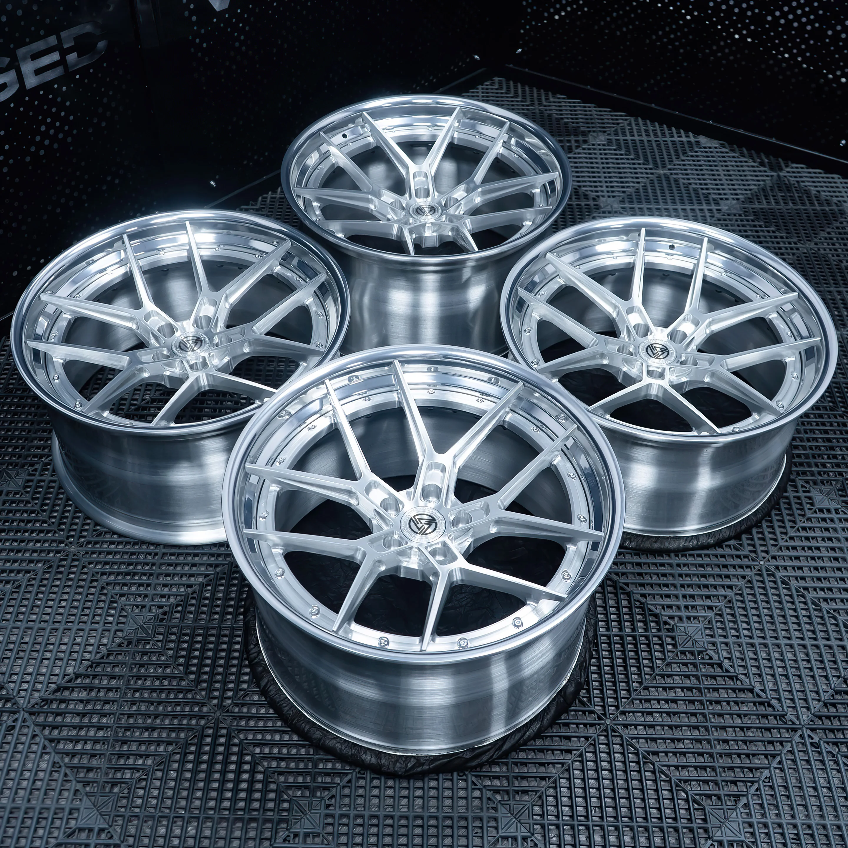 XL Sliver Brushed Polished Rim 5x114.3 5x120 5x112 Racing Car Wheel 2-Piece Deep Dish Concave Forged Wheel - Image 5