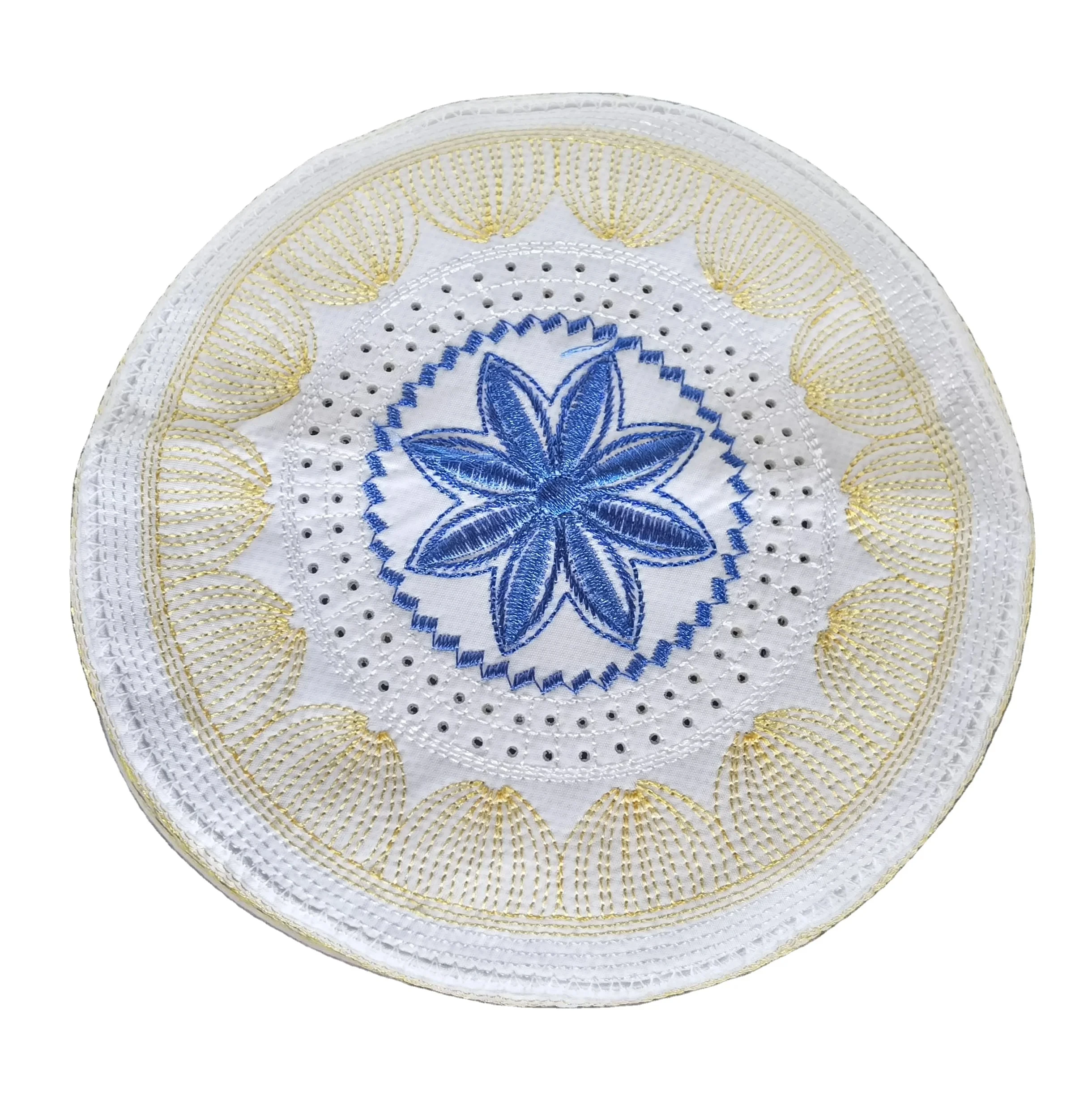 High Quality Men Prayer Namaz Embroidery Skull Cap Kufi Hat Turkish Muslim Custom Made Embroidered Caps