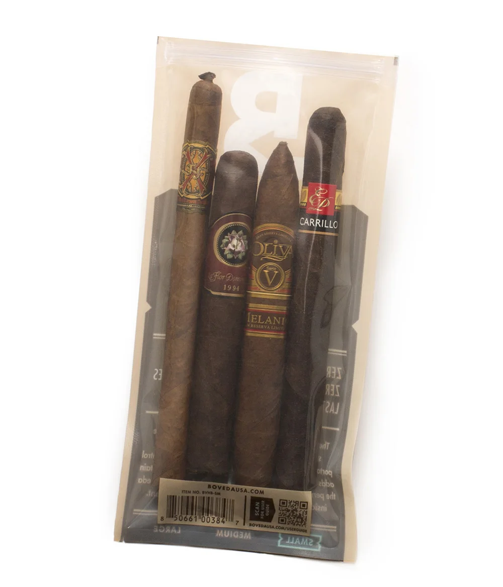 Compound Single Pouch Custom Printed Humidity Ziplock Cigar Wraps Packaging Bag
