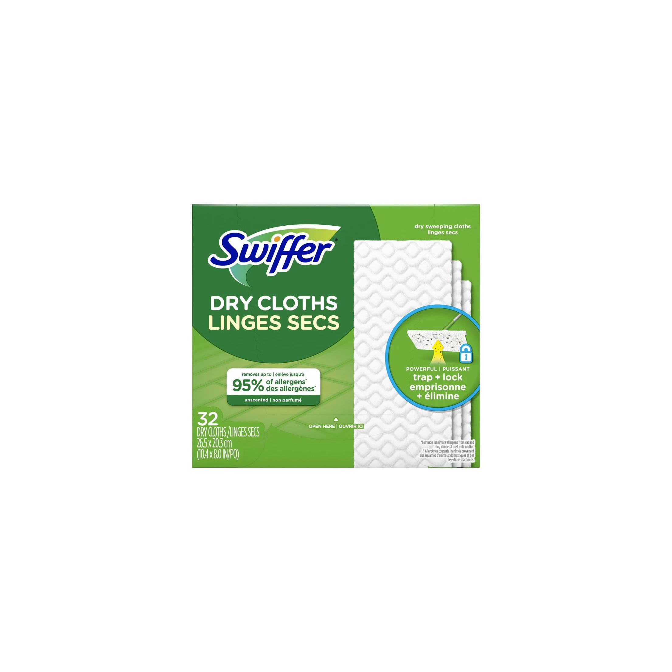 Sw-iffer Sweeper Pet 32 Ct Heavy Duty Dry Cloths with Microfiber Cleaning