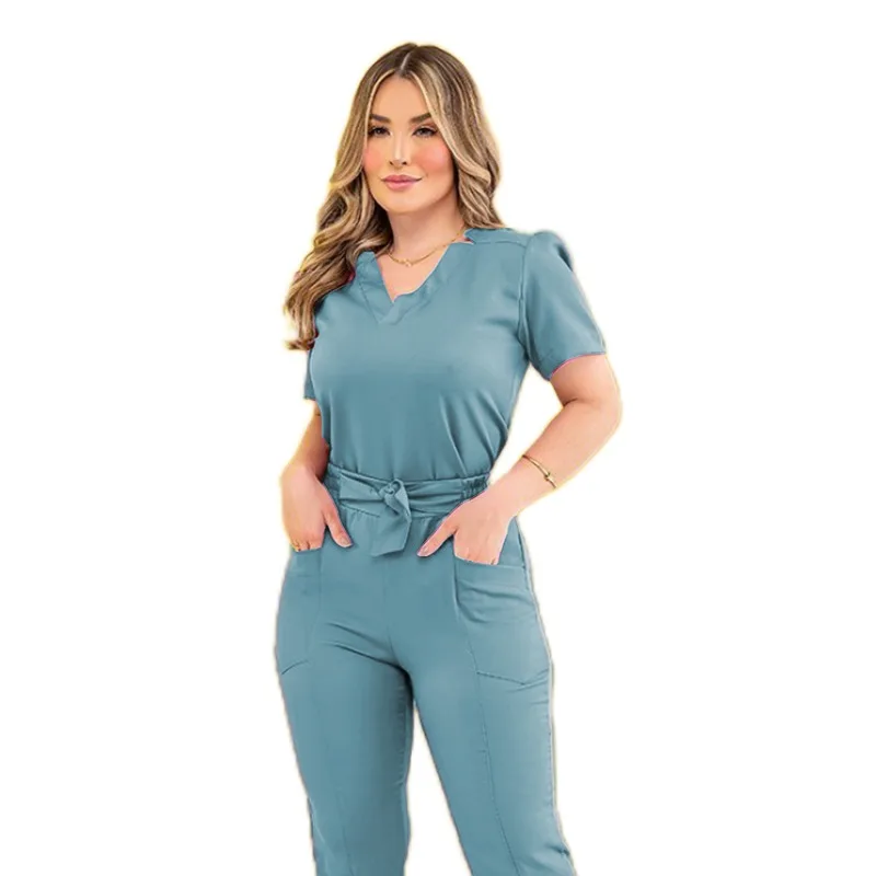 Customized Hospital Scrubs Solid Color Design Uniforms Women Nursing Scrubs Medical Scrubs Wholesale