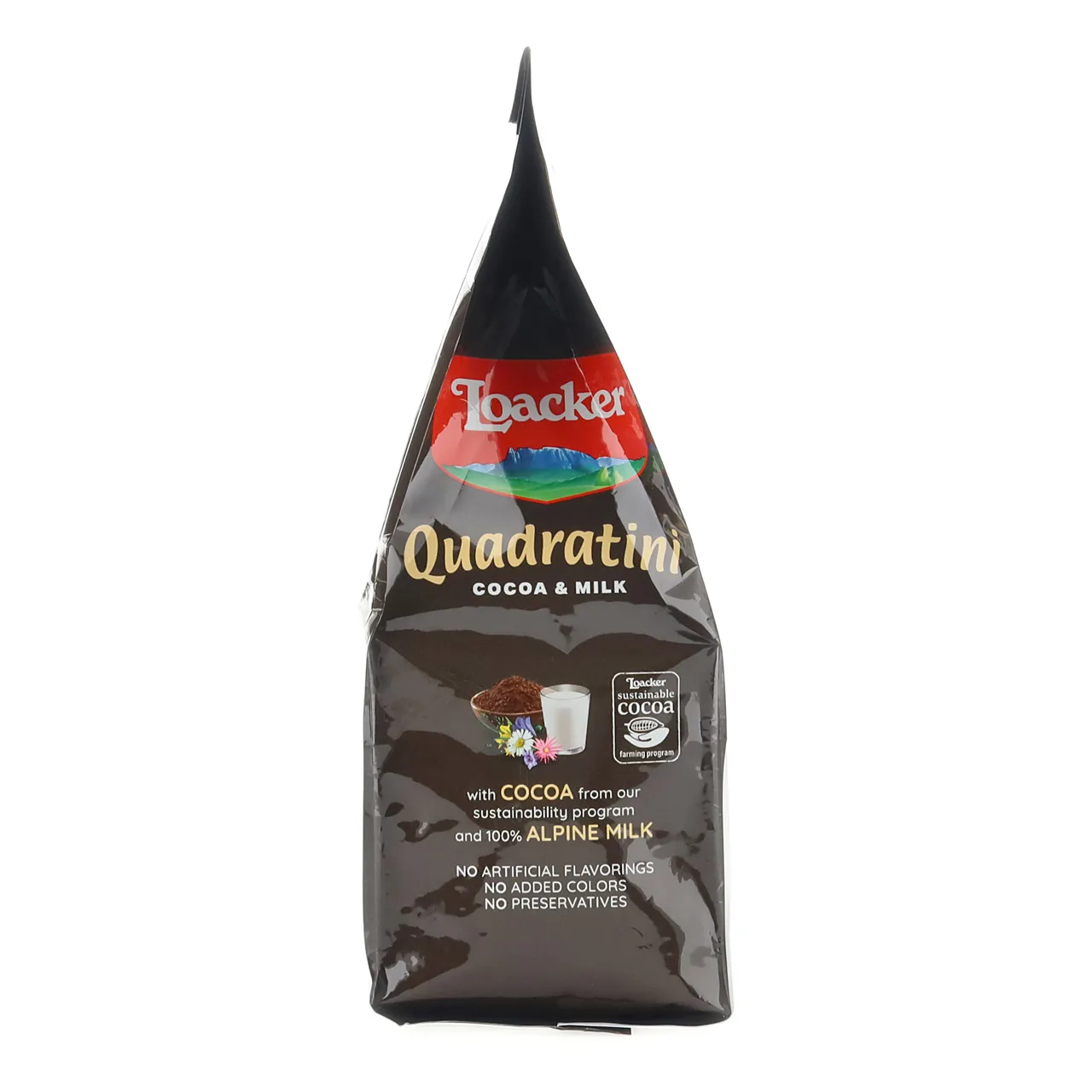 Loacker Quadratini 250g Pack of 18 Milky Cocoa and Milk Wafers Perfect Chocolate-Milk Time Companion Biscuits