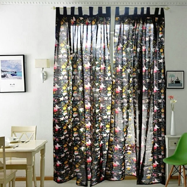 Sapphire Home Tende Trasparenti Floreali - Set Di 4 Pannelli Con Fiori Multicolori Con 3 Mantovane 54 X 84 Tende Per Finestre In Voile Per La P~p119268826