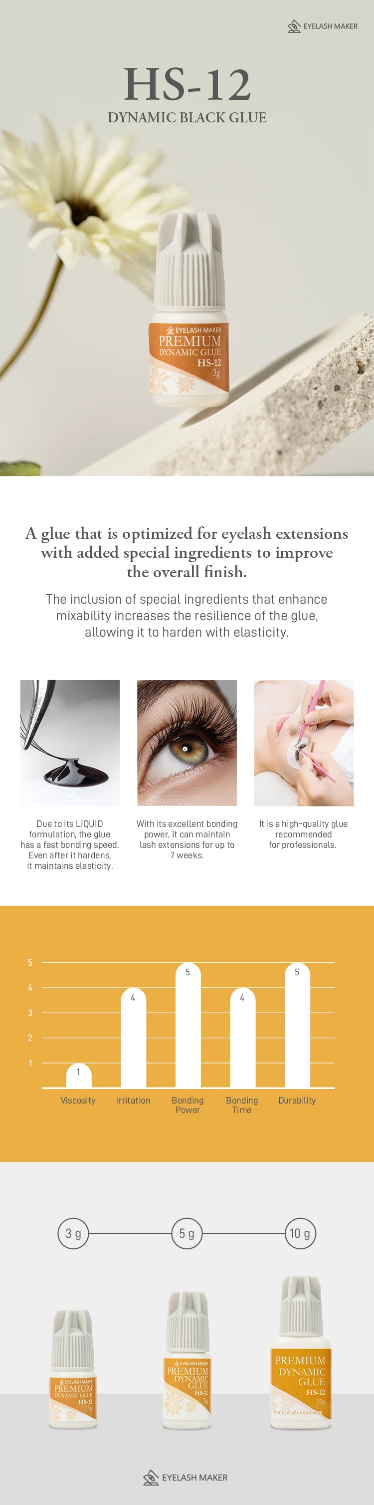 Hs Premium Dynamic Glue Hs12 Buy Eyelash Extension Glue,Eyelash Glue