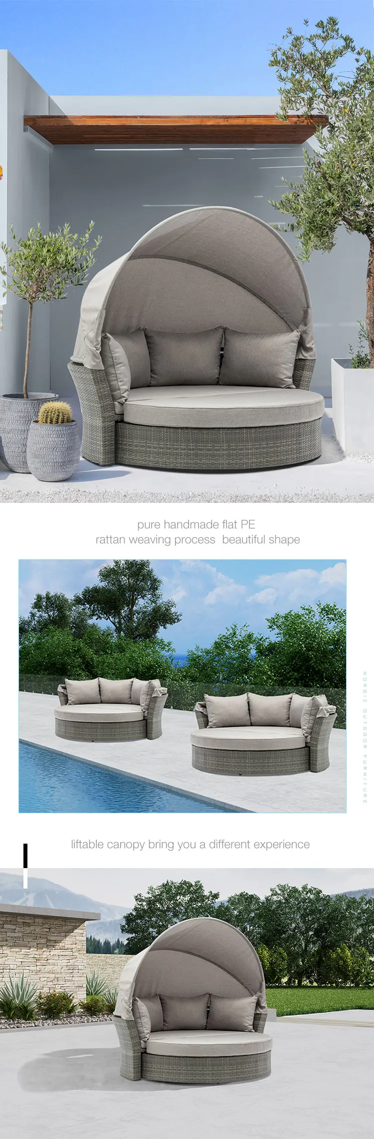 Uland Outdoor Circular Sofa Round Bed Furniture Garden Sofas Round Beds ...