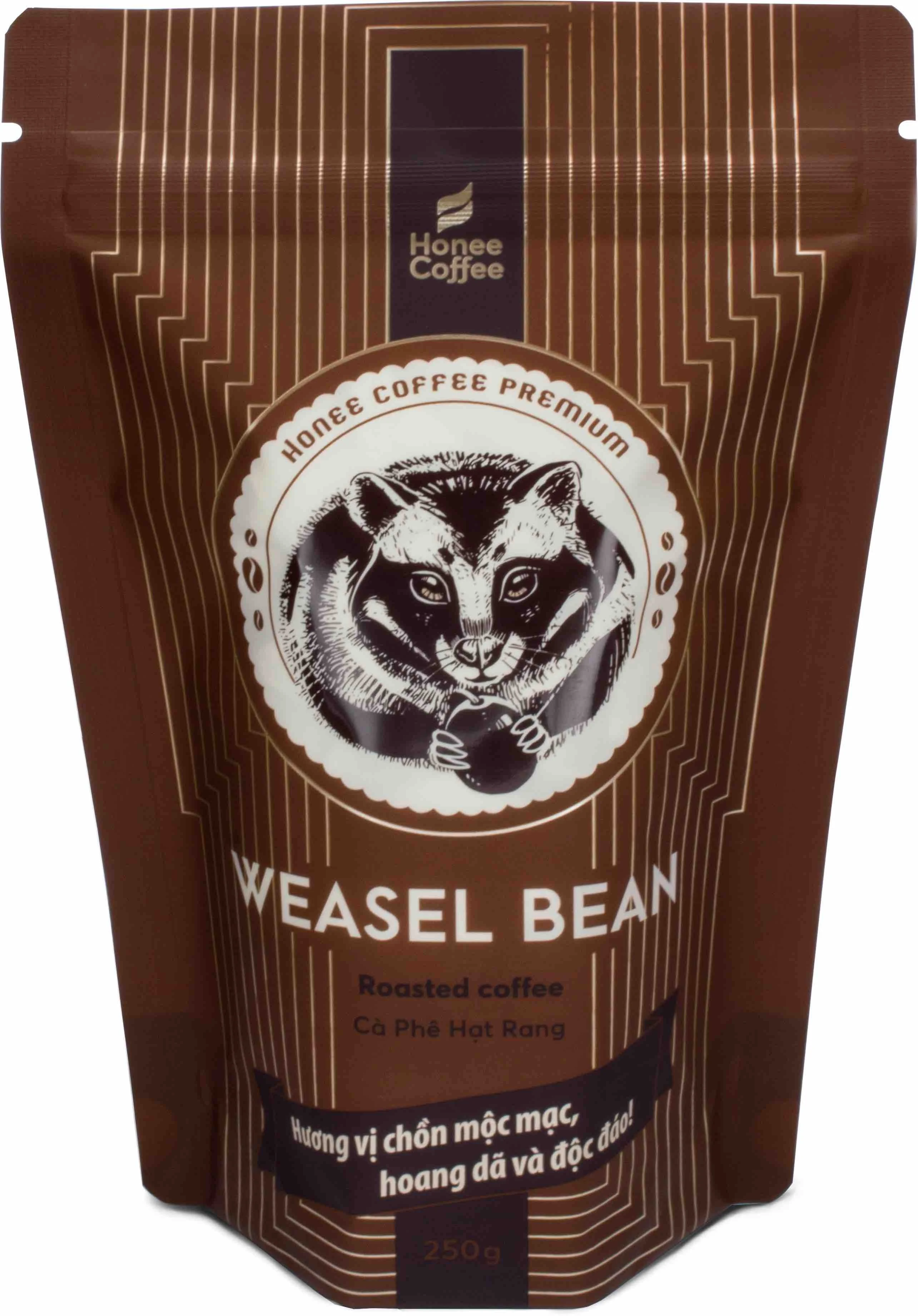 ジャコウネコ HƯƠNG CHỒN ROASTED COFFEE 250g ROASTED COFFEE BEAN HUONG CHON Standard 250G Per Bag- Premium