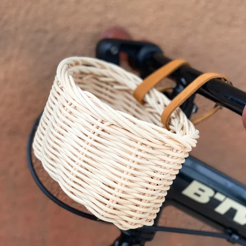 Hot Sale Handcrafted Rattan Front Bicycle Scooter Basket Mini Bike