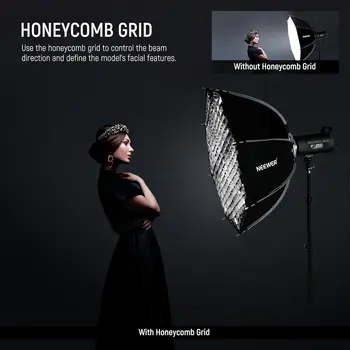 NEEWER 35"/90cm Octagonal Softbox, Quick Release Bowens Mount Softbox with Honeycomb Grid, Light Diffusers, Bag for RGB CB60 detail image