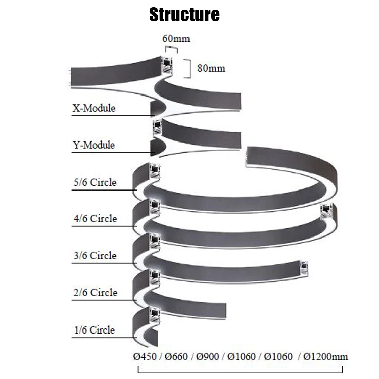 Креативная светодиодная линейная подвеска в форме осьминога Водолея Музей науки художественная галерея репозиторий театральный выставочный зал вестибюль