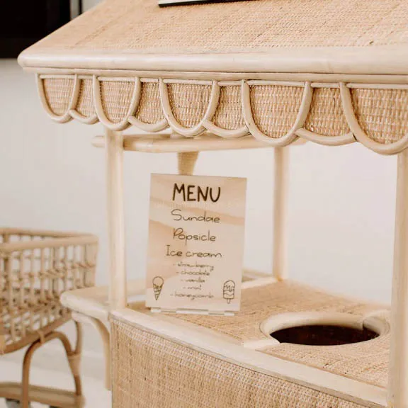 Уникальная детская тележка для мороженого из ротанга ручной работы кухонный игровой набор детей 100% безопасность сделано во