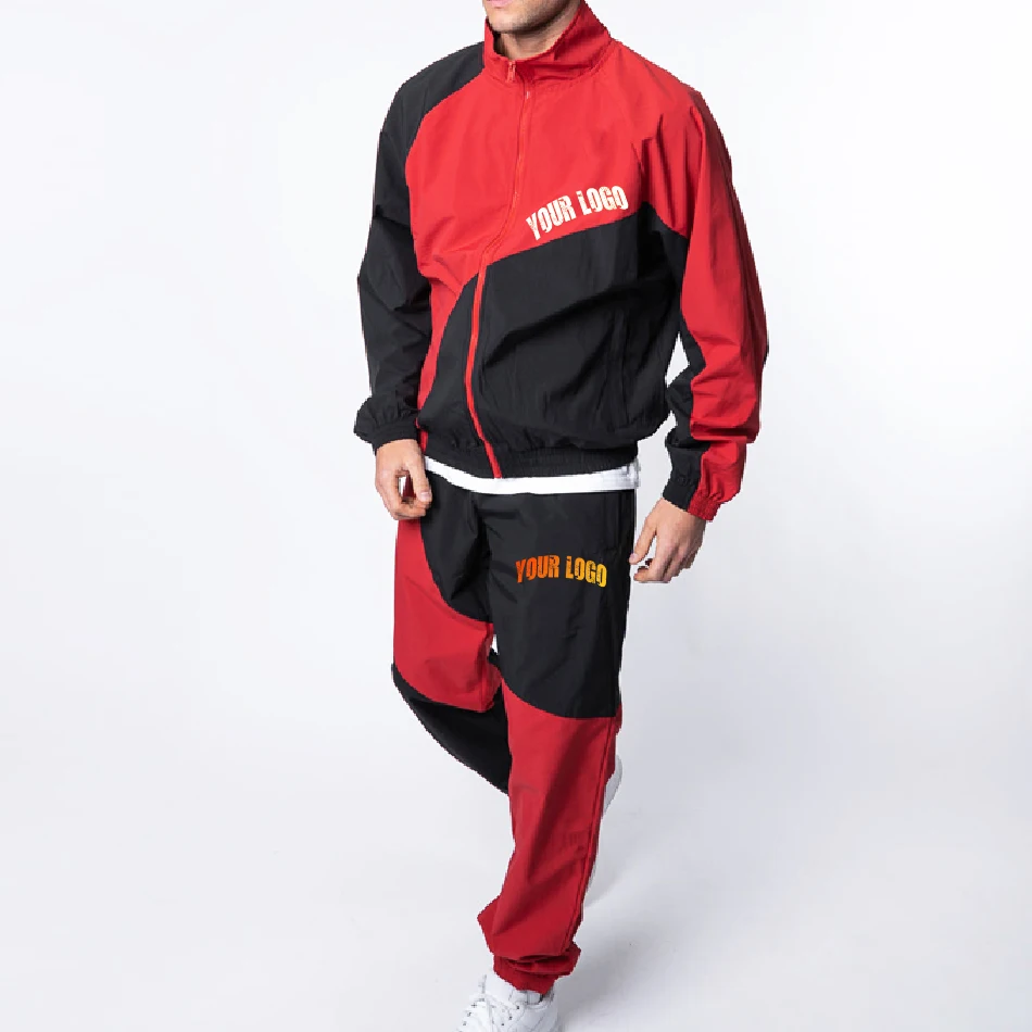 OEM Custom Men's Streetwear Oversized Nylon Track Suit Printed