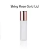 Frosted bottle + Bright rose gold cap