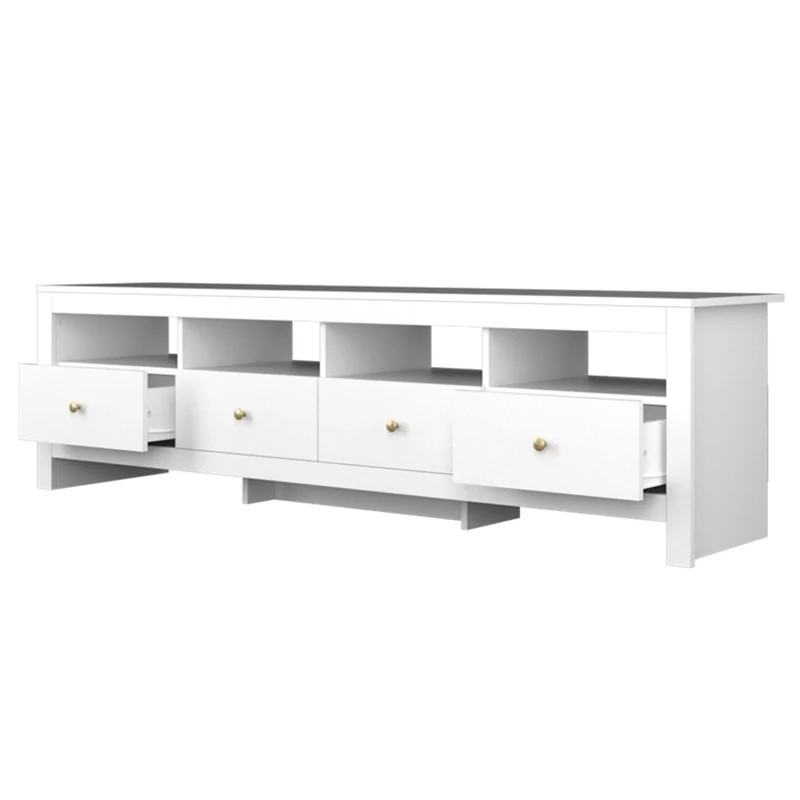 Popular Choice Classy Modern Design Living Room 6FT TV Stand Cabinet Metal with Gold Knobs