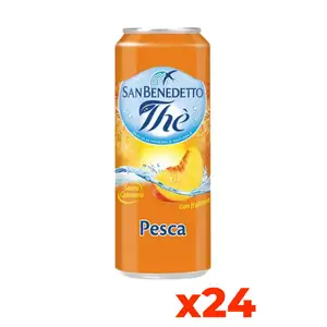 San Benedetto Premium Quality Peach Iced Tea Drink 330ml Can 24 Cans Home Delivery