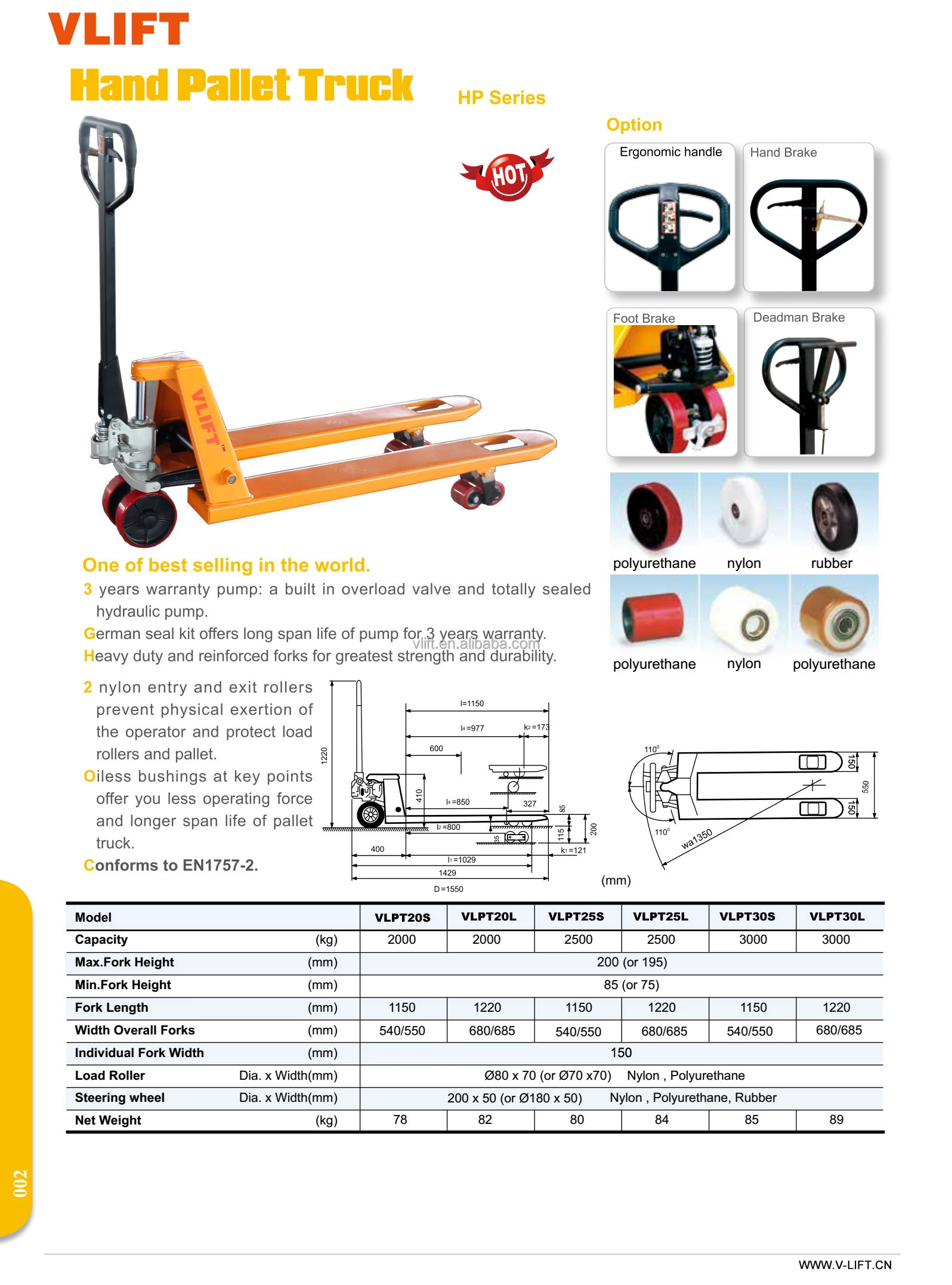 5000kg Portable Hand Pallet Truck With Factory Price Vlift Truck - Buy ...