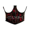 Satin rouge avec la maille noire