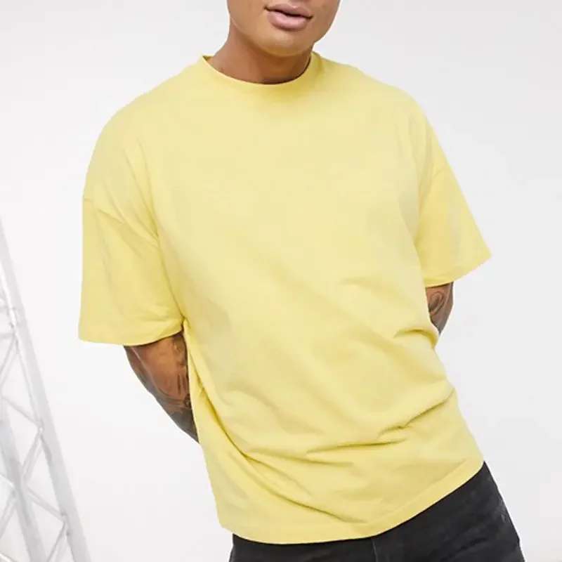 Drop Shoulder Casual Plain Pink Streetwear Plus Size Men's T Shirts Breathable Oversized Custom Unisex T-Shirts619_voghion.com