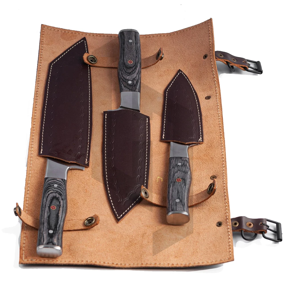 Damascus Kitchen Knifes Set With Horn Handle - Buy Kitchen Knives ...