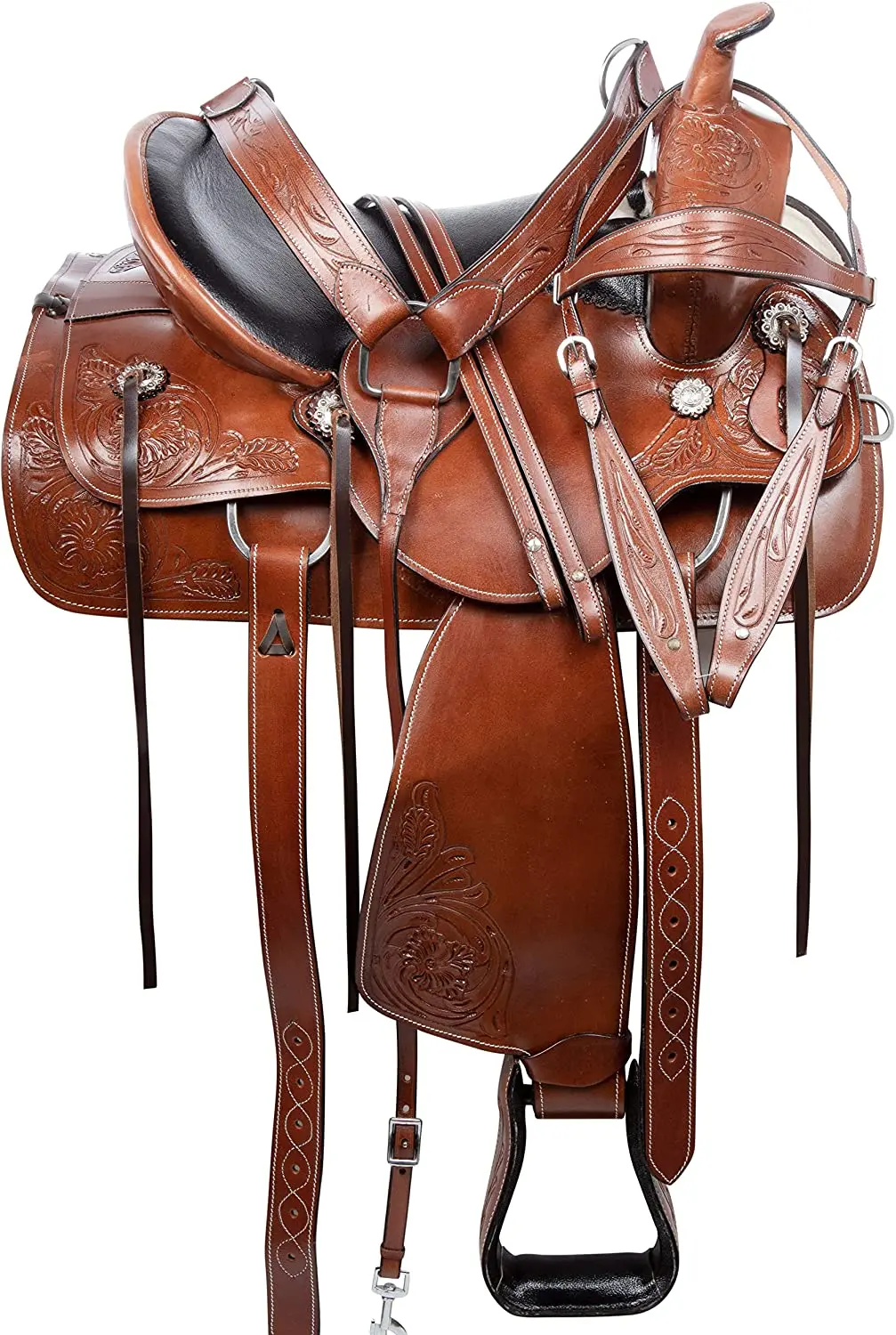 Handmade Indian 100 Leather Horse Western Saddle Style Origin Place ...