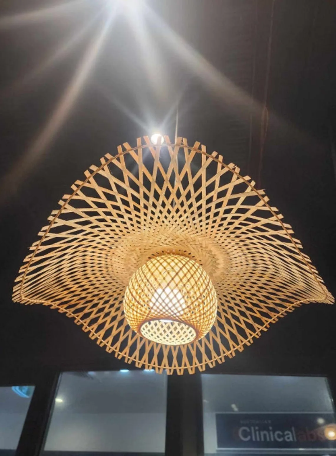 バンブー ラタン シーリングライト 円筒形 2 M0198