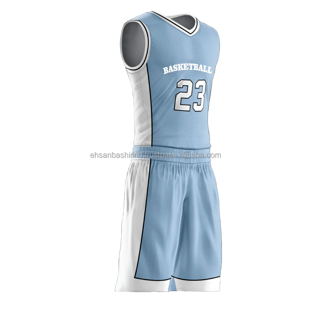 Wholesale Sports uniform manufacturers basketball jersey sky blue jersey  basketball with custom design From m.