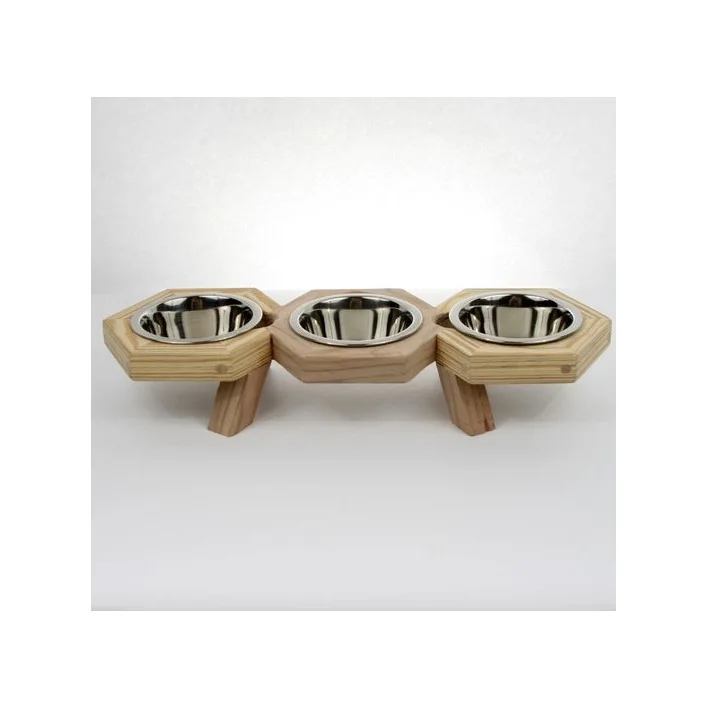 Миска для кормления домашних животных с деревянной подставкой