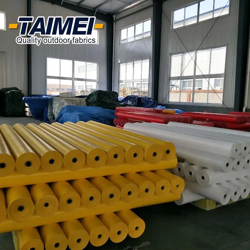 Custom Polyethylene Tarp HDPE Tarpaulin Rolls Blue & Orange PE Tarpaulin Fabric Roll