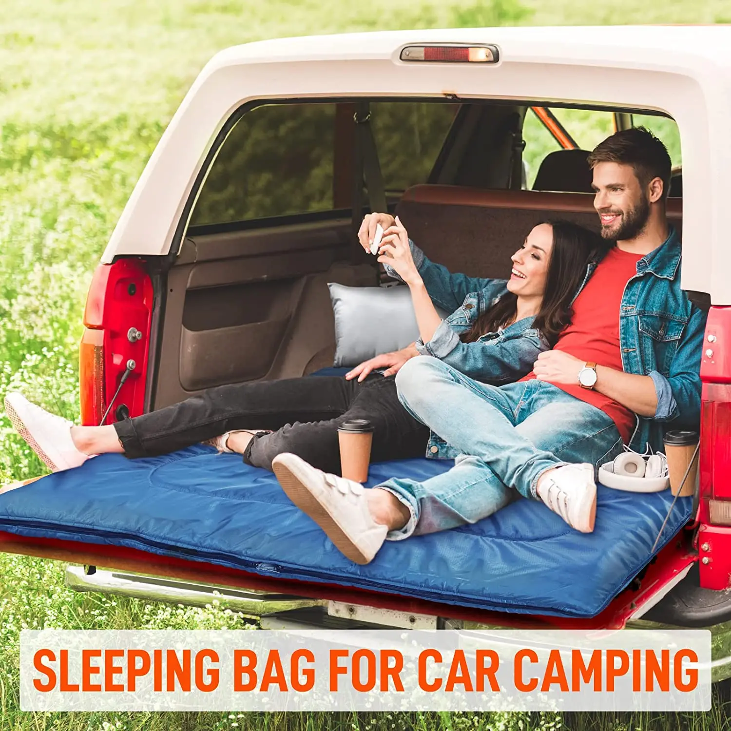 Xl Size All Season 2 In 1 Sleeping Bag,2 Pillows,Waterproof Double