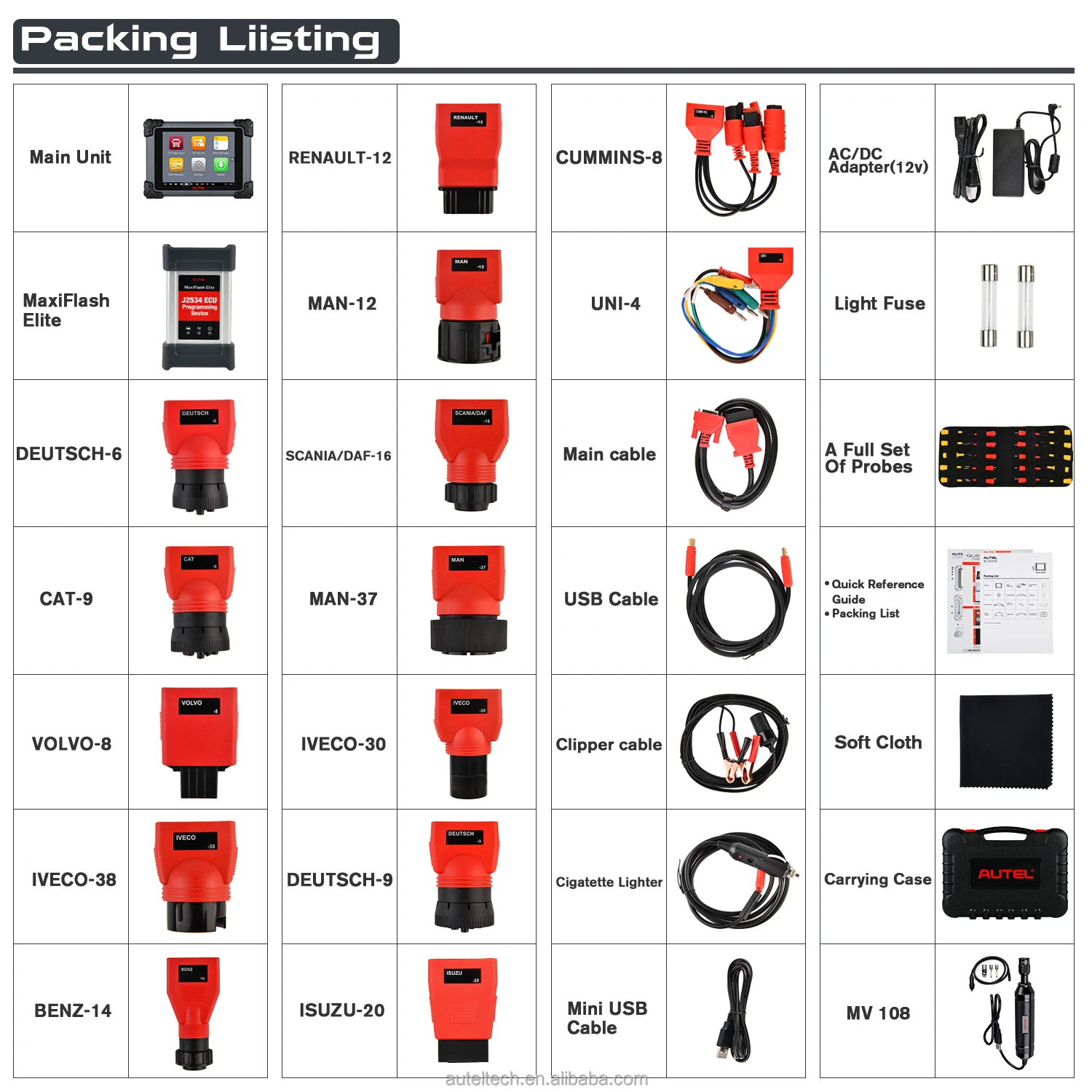 Autel Maxisys Ms908cv Truck Scanner Heavy Duty Diagnostic Tool Autel