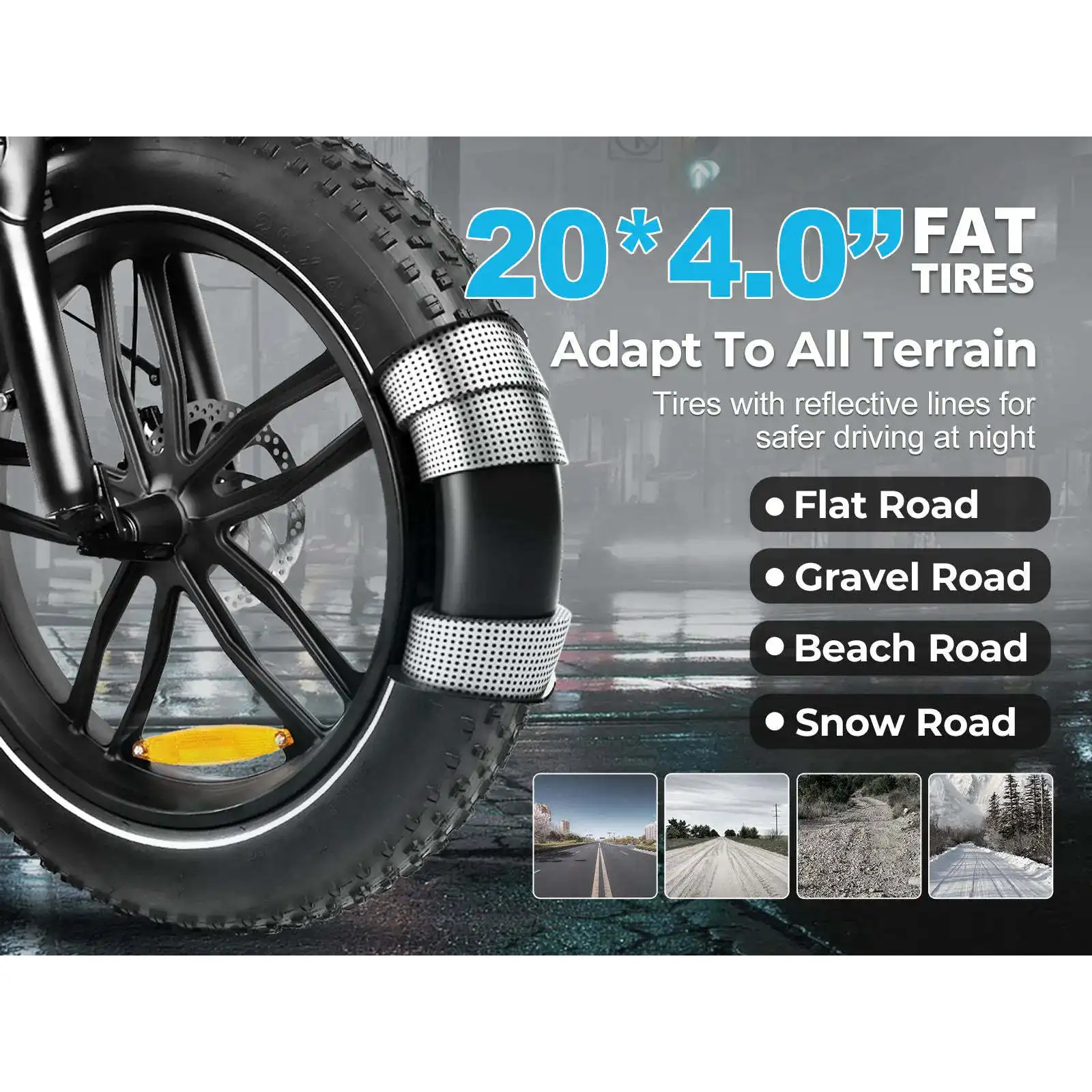 C05 Pro 250W Motor, 15Ah Akkukapazität, 14-Zoll-Falt-Elektro-Citybike mit Fatbike-Reifen, Tiefeinsteiger-Elektro-Faltrad