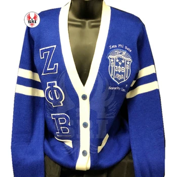 Zeta Phi Beta Sorority Embroidery Women Acrylic Cardigans | Sorority ...