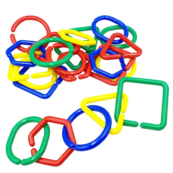 toykochan専用　5袋 20 Pcs Non-Toxic Plastic Chain Link Toy - Big Mix Shapes for Ages