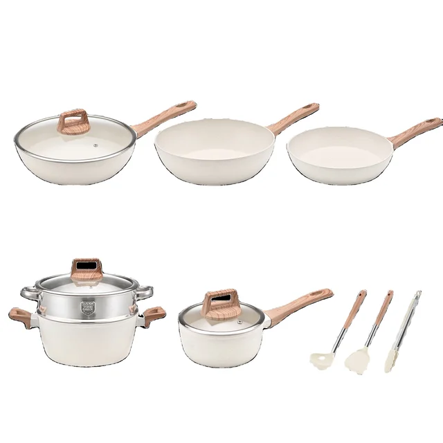 Kitchen Sets Cookware Sets 12 pcs, Cooking Pots and Pans Set, Aluminum Non Stick Cookware Set